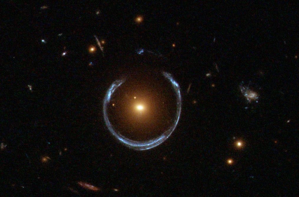 An artist's depiction of a black hole deep in the universe
