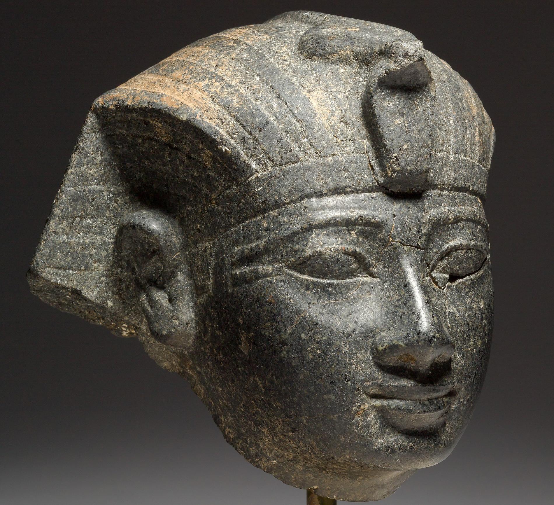 A rock-carved bust of the Pharaoh Amenhotep II