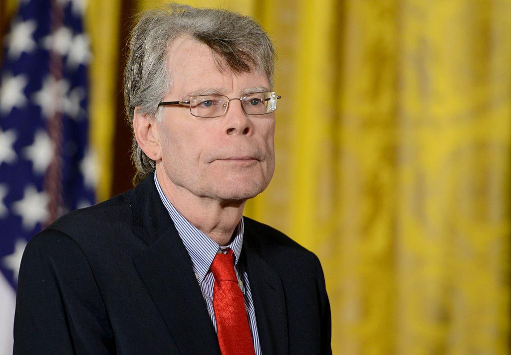 President Barack Obama presents author Stephen King with the 2014 National Medal of Arts at The White House