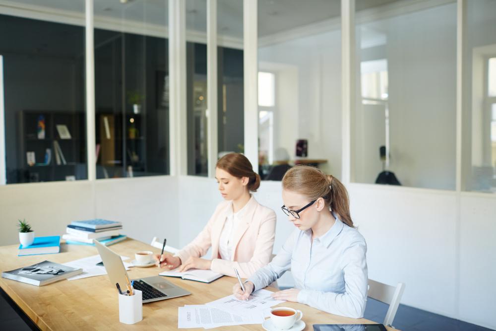 A photograph of researchers working at a desk