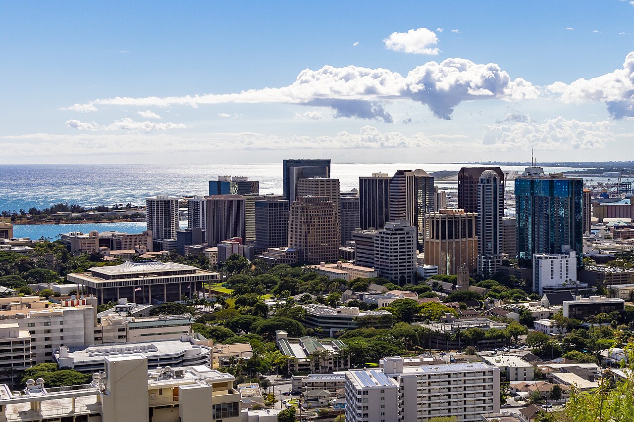 A bird's eye view of the city of Honolulu