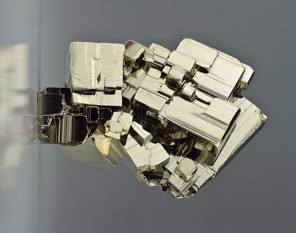 A photograph of a large piece of pyrite