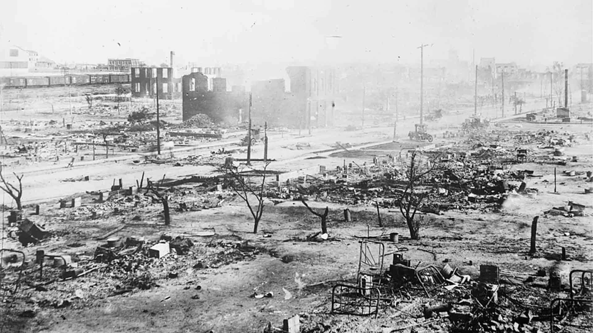 The Greenwood neighborhood; race massacre in Tulsa, Oklahoma, U.S., June 1, 1921.