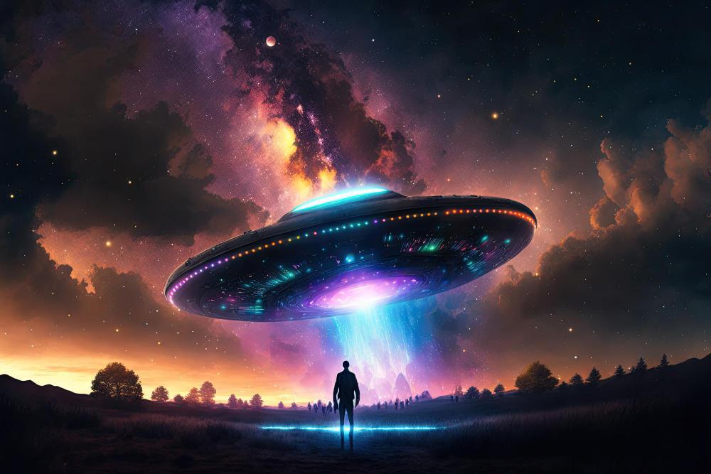 An artist's depiction of a UFO