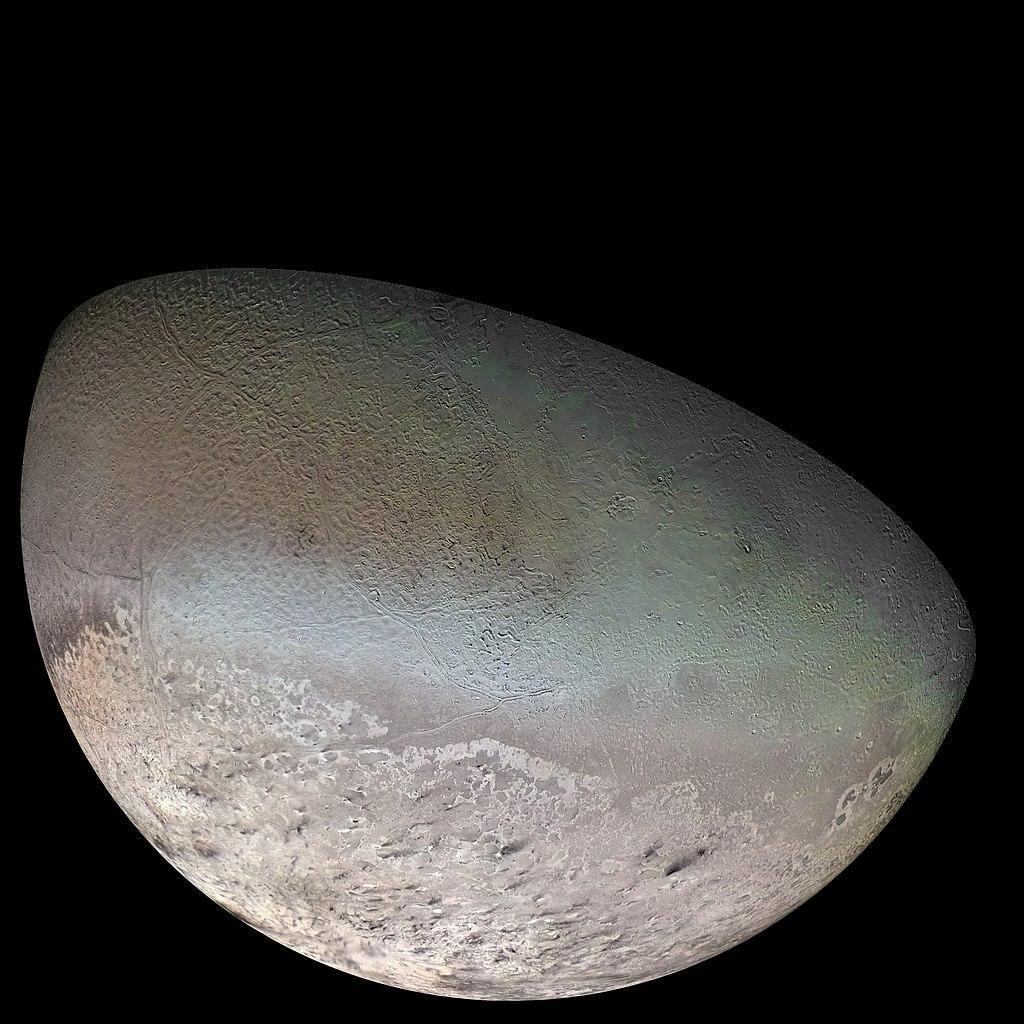 A photograph of Neptune’s moon Triton