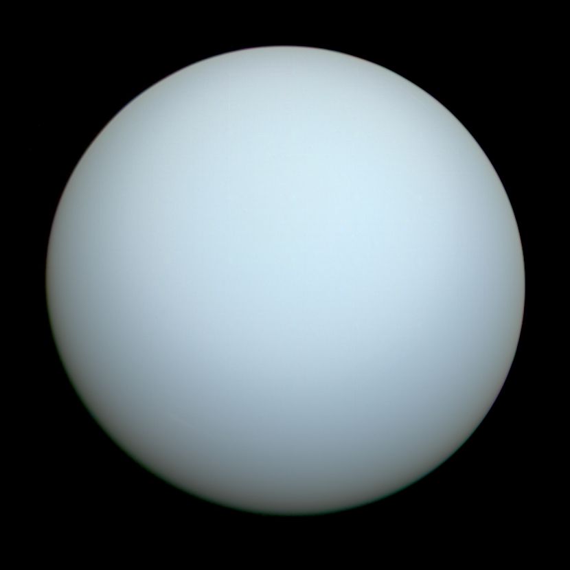 A photograph of Uranus taken by Voyager craft