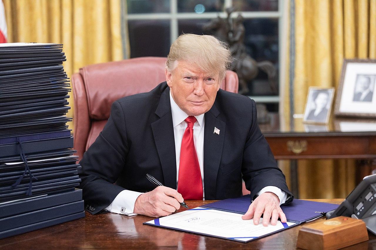 A photograph of Donald Trump as President