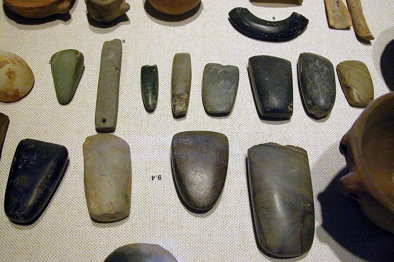A photograph of stone tools from the neolithic era