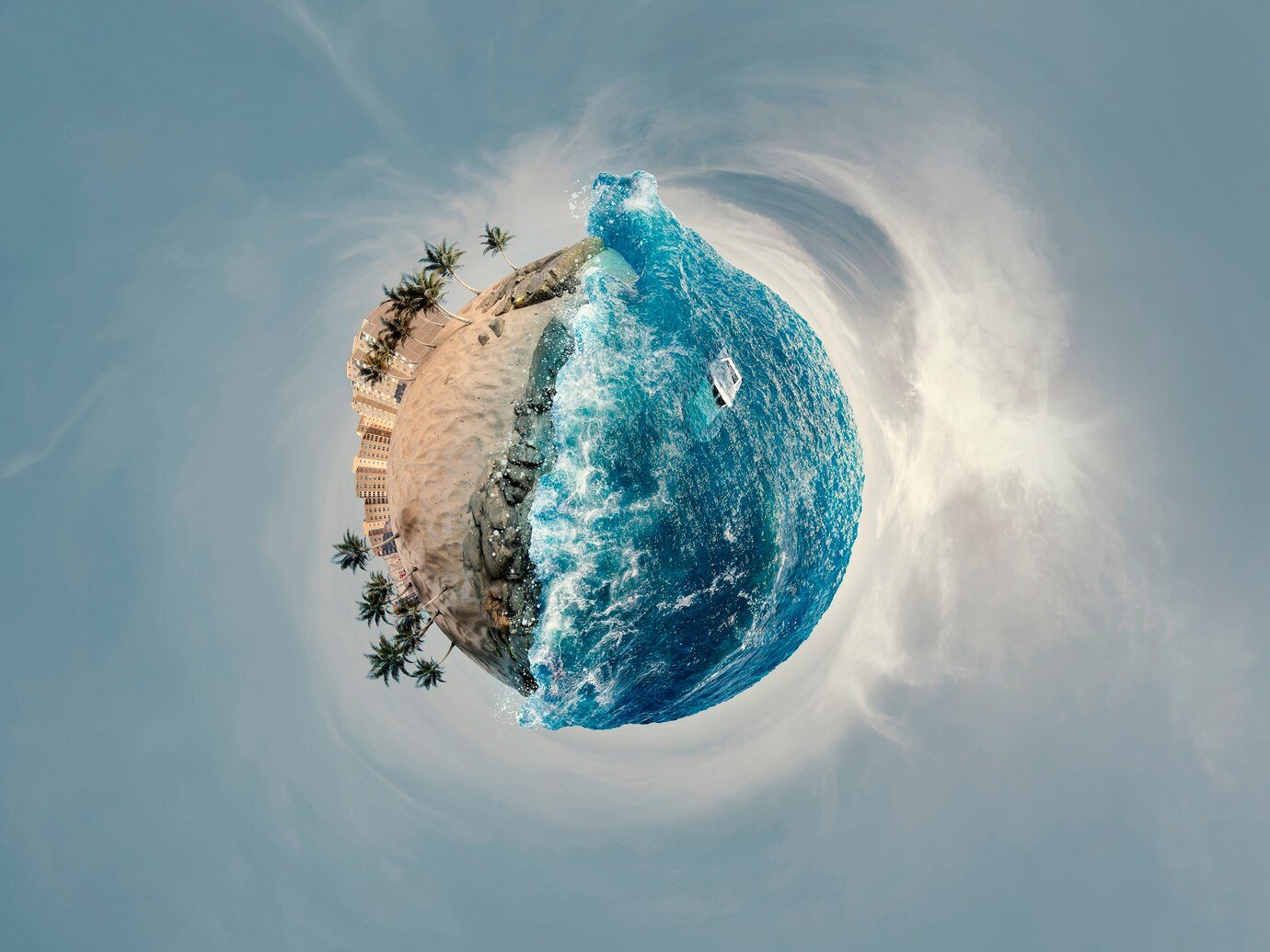 Climate change concept of the earth