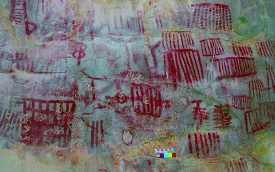 A photograph of the artwork found in Canaima National Park