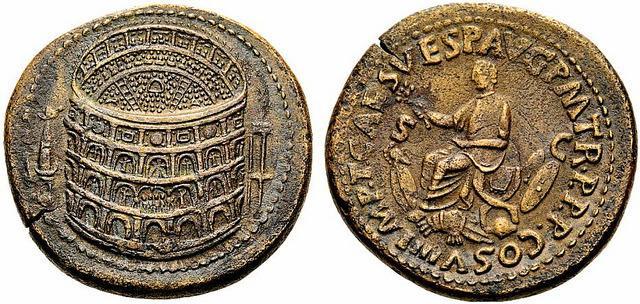 A photograph of a Roman-era orichalcum coin