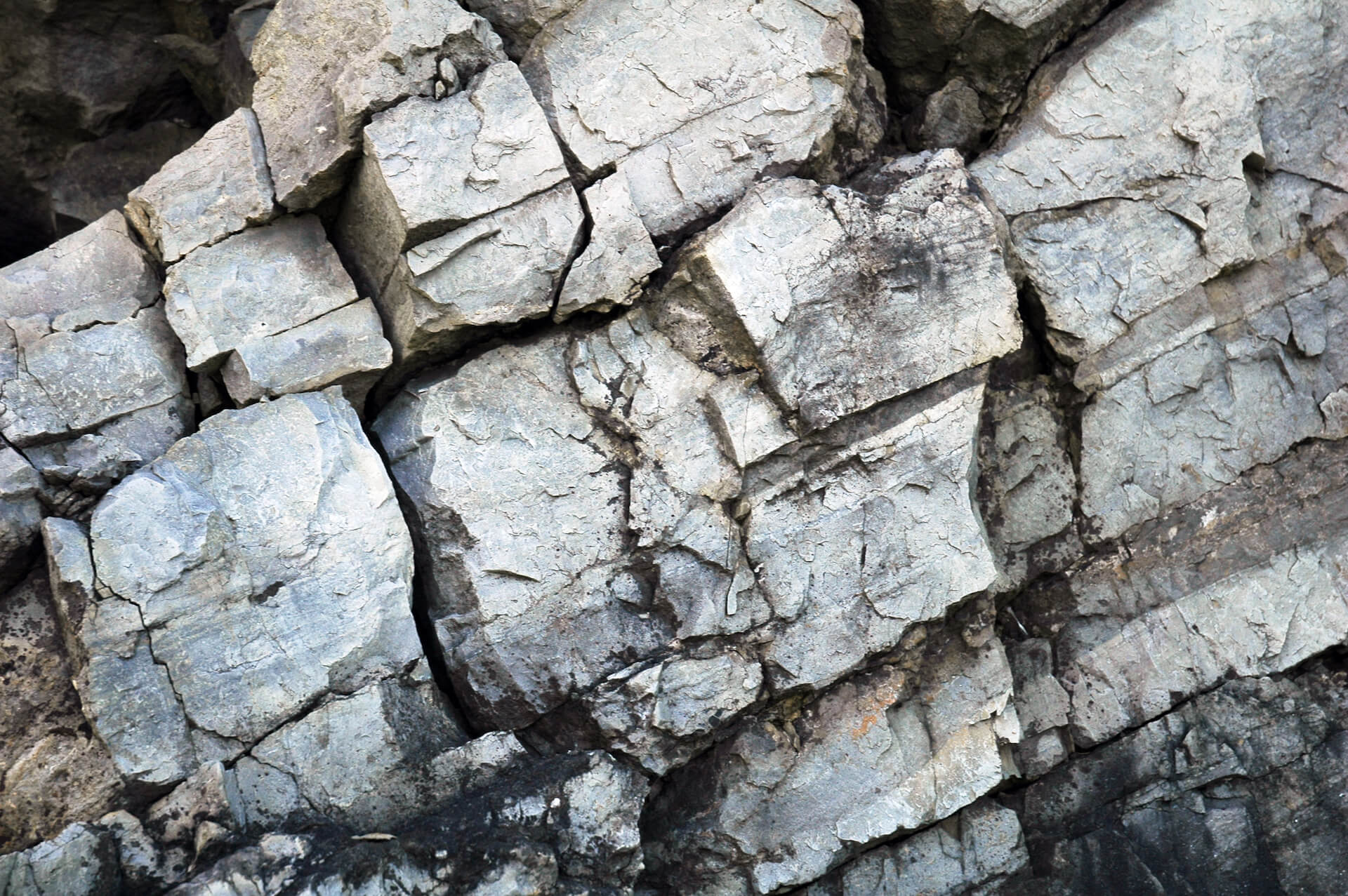 Natural dolomite layers in a mountain
