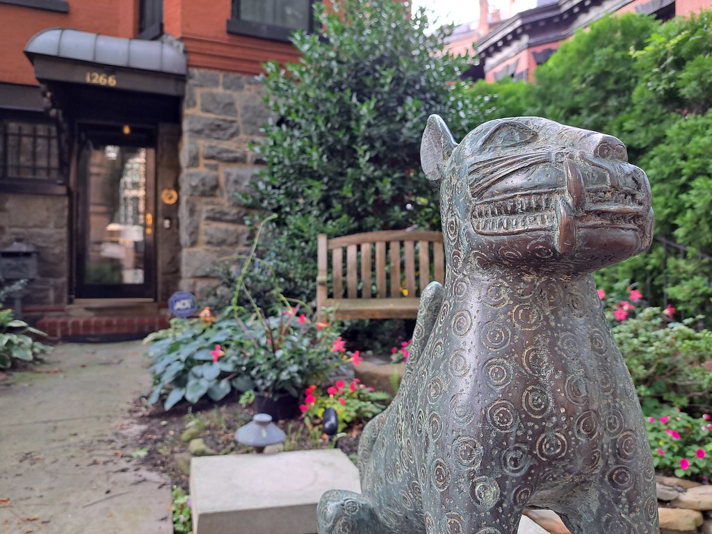 Jaguar statue outside a New Hampshire Avenue rowhouse