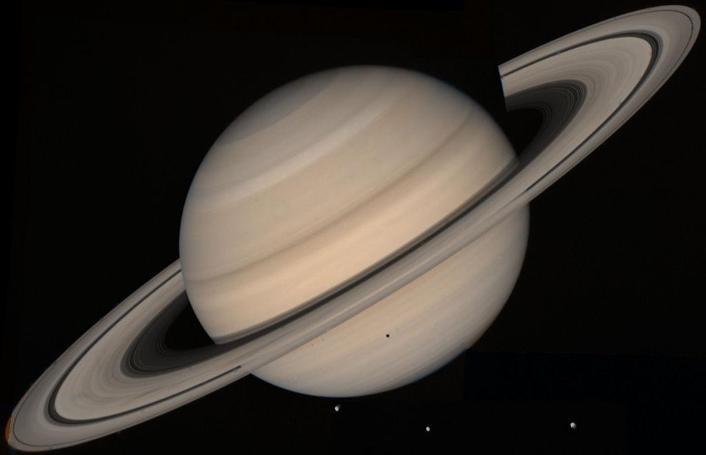A photograph taken of the planet Saturn