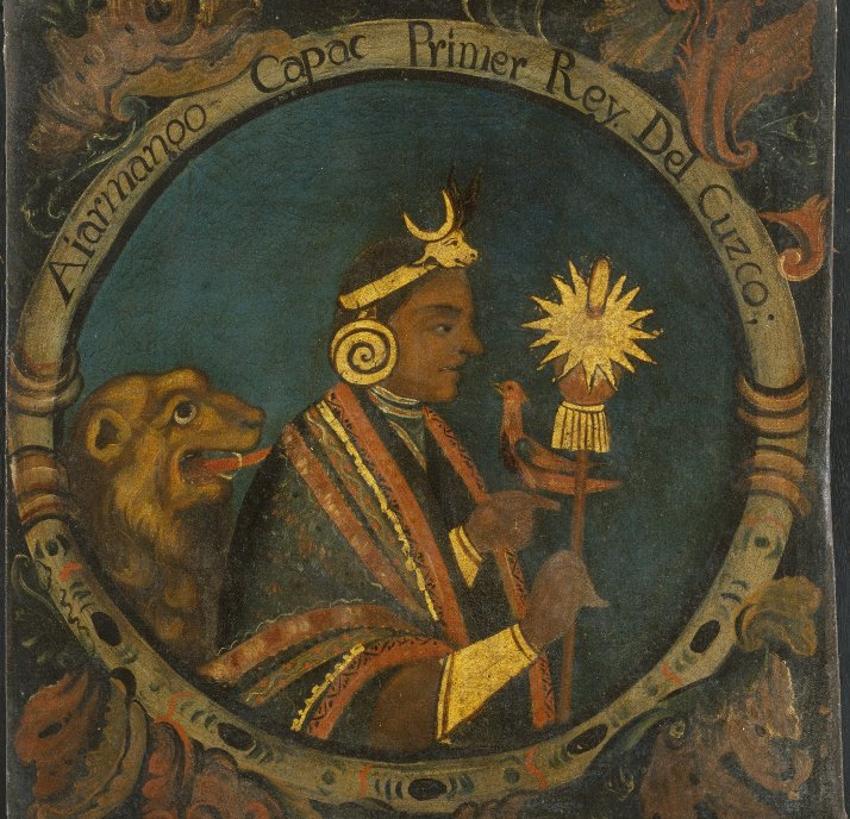 A painting depicting an ancient Inca ruler