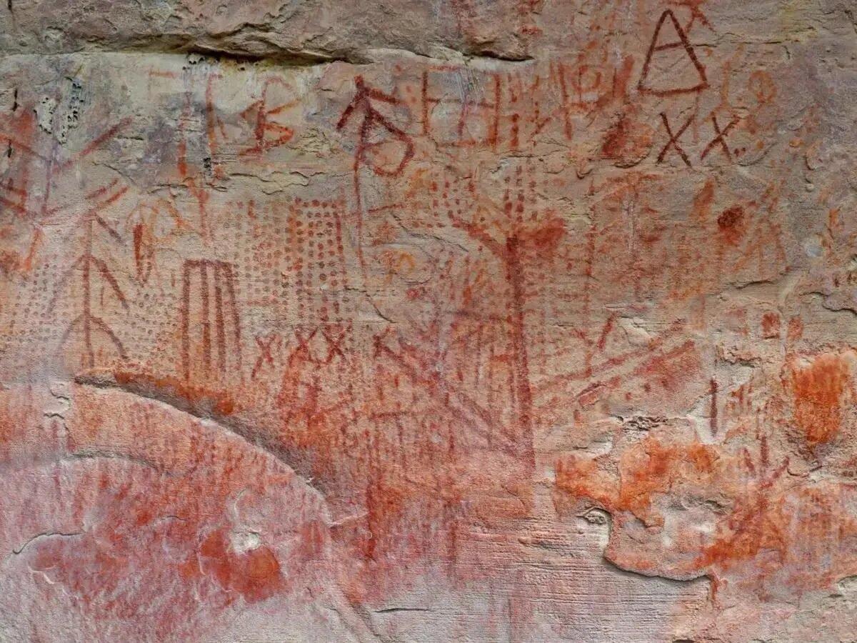 A photograph of rock art discovered in Canaima National Park