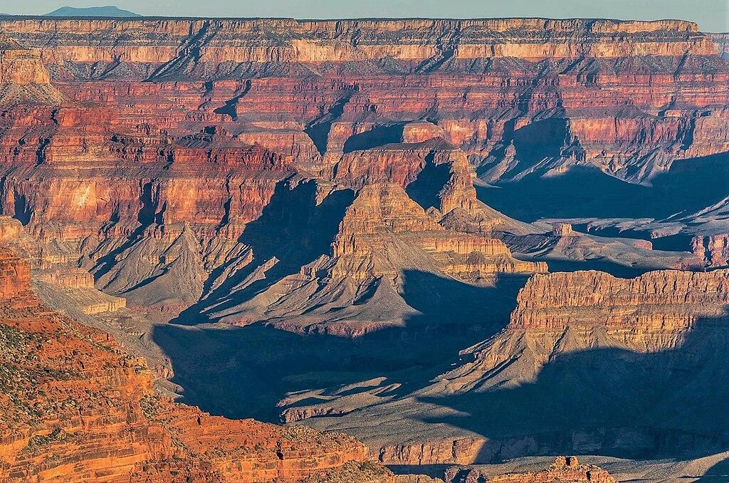 A photograph of several layers of sedimentary rocks at the Grand Canyon