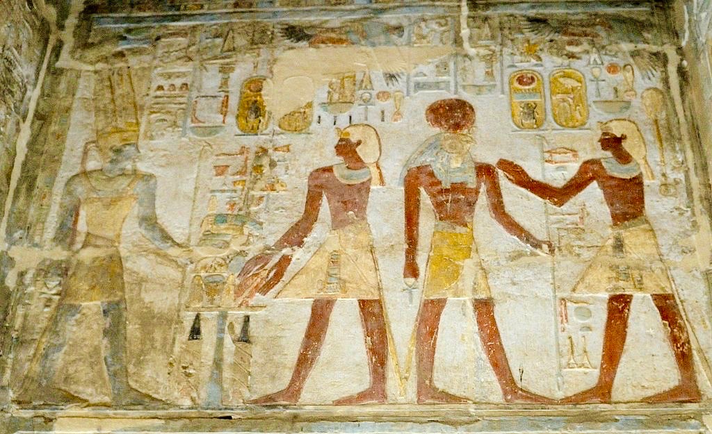 A wall painting of King Thutmose III