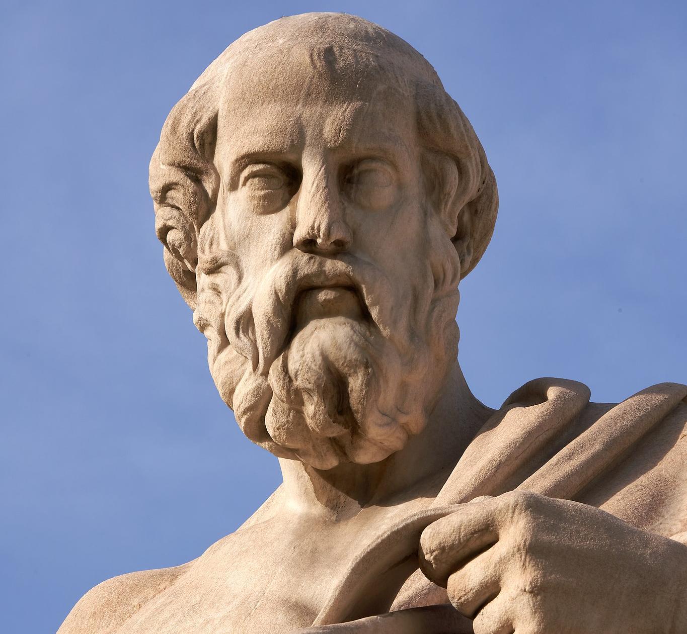 A photograph of a statue of the Greek philosopher Plato