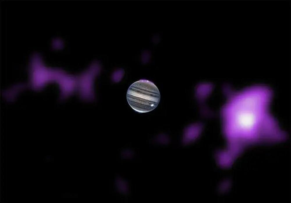A photograph of Jupiter's aurora lights
