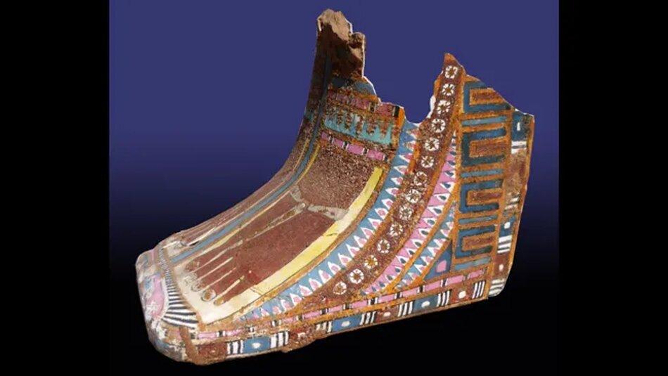A photograph of an artifact found within the tomb near Aswan
