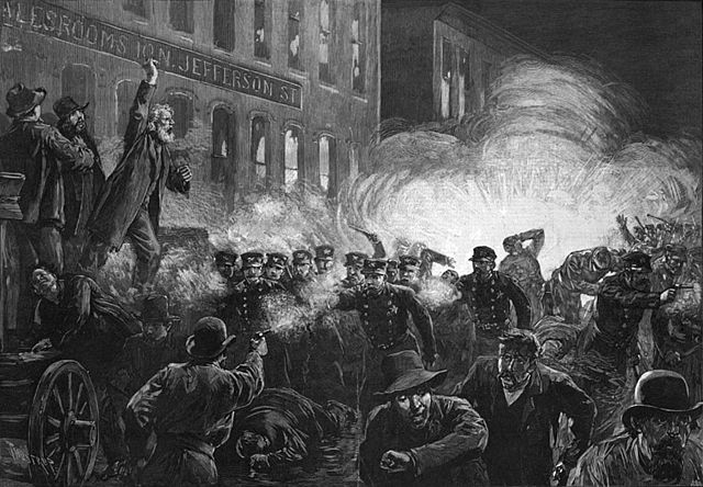 Painting depicting the Haymarket Riot
