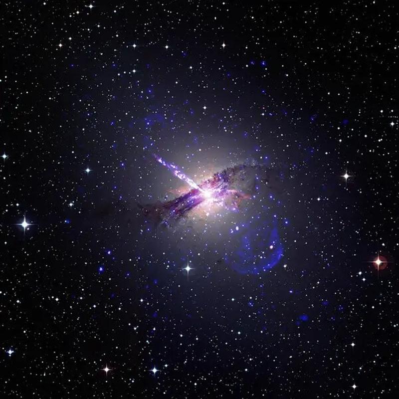 A photograph of a black hole in space captured by Chandra