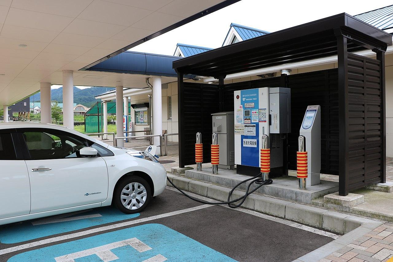 A photograph of a fast charging station