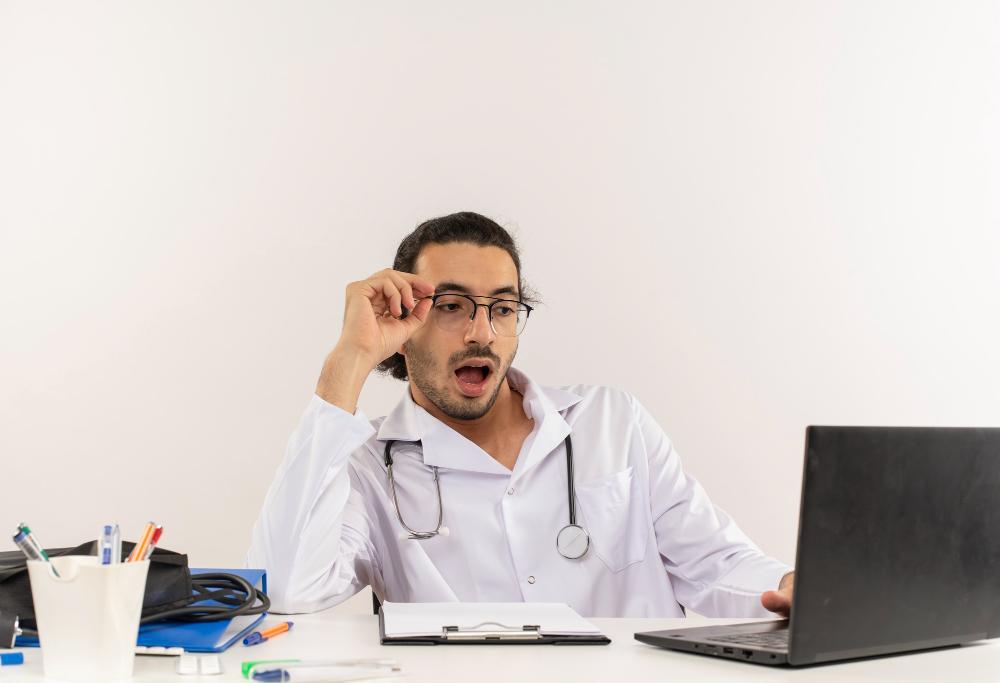 A photograph of a shocked researcher