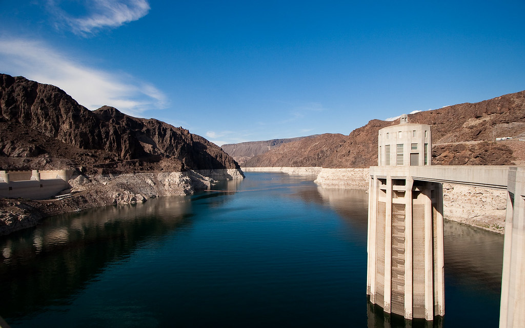 Lake Mead is the largest reservoir in the United States. It is located on the Colorado River about 30 miles (48 km) southeast of Las Vegas, Nevada, in the states of Nevada and Arizona.