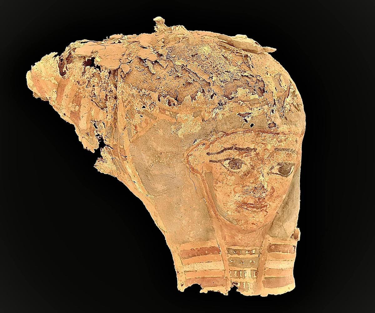 A depiction of a face found in an ancient Egyptian tomb