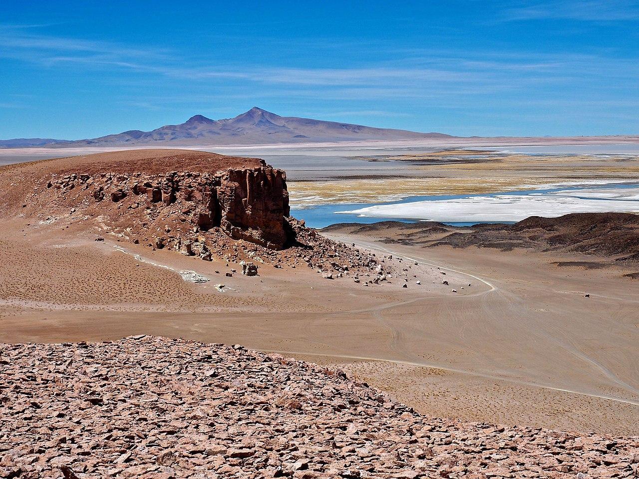 A photograph taken of a more arid region of the Atacama Desert