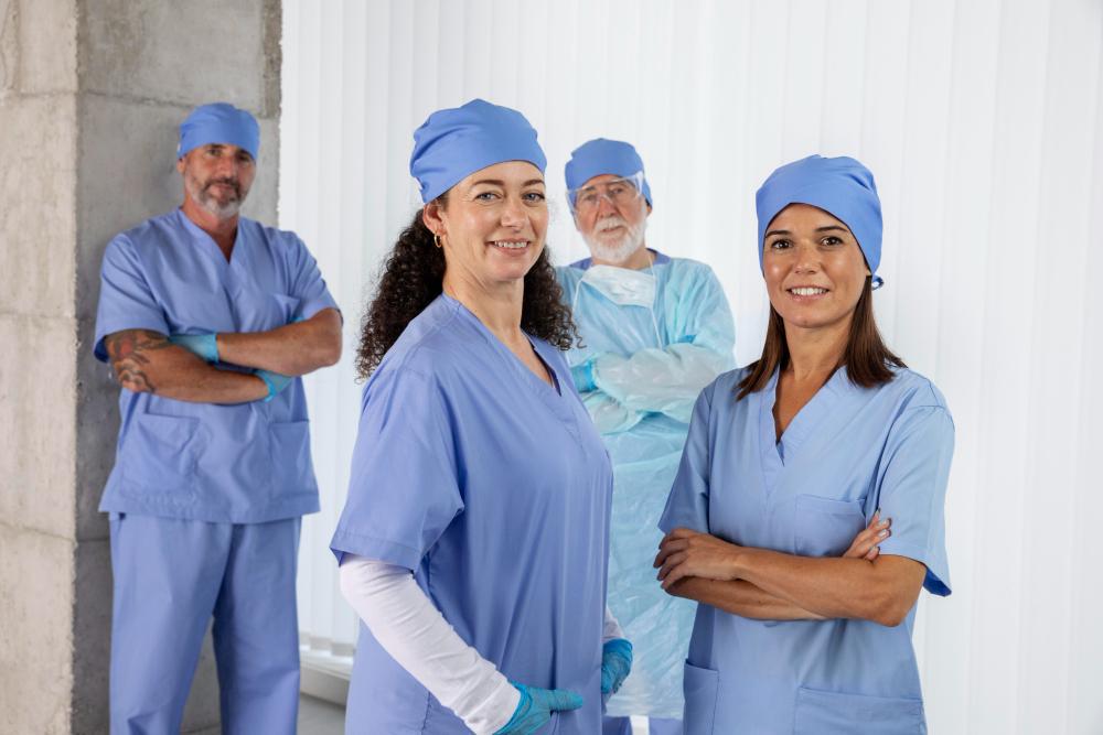 A photograph of healthcare workers standing together