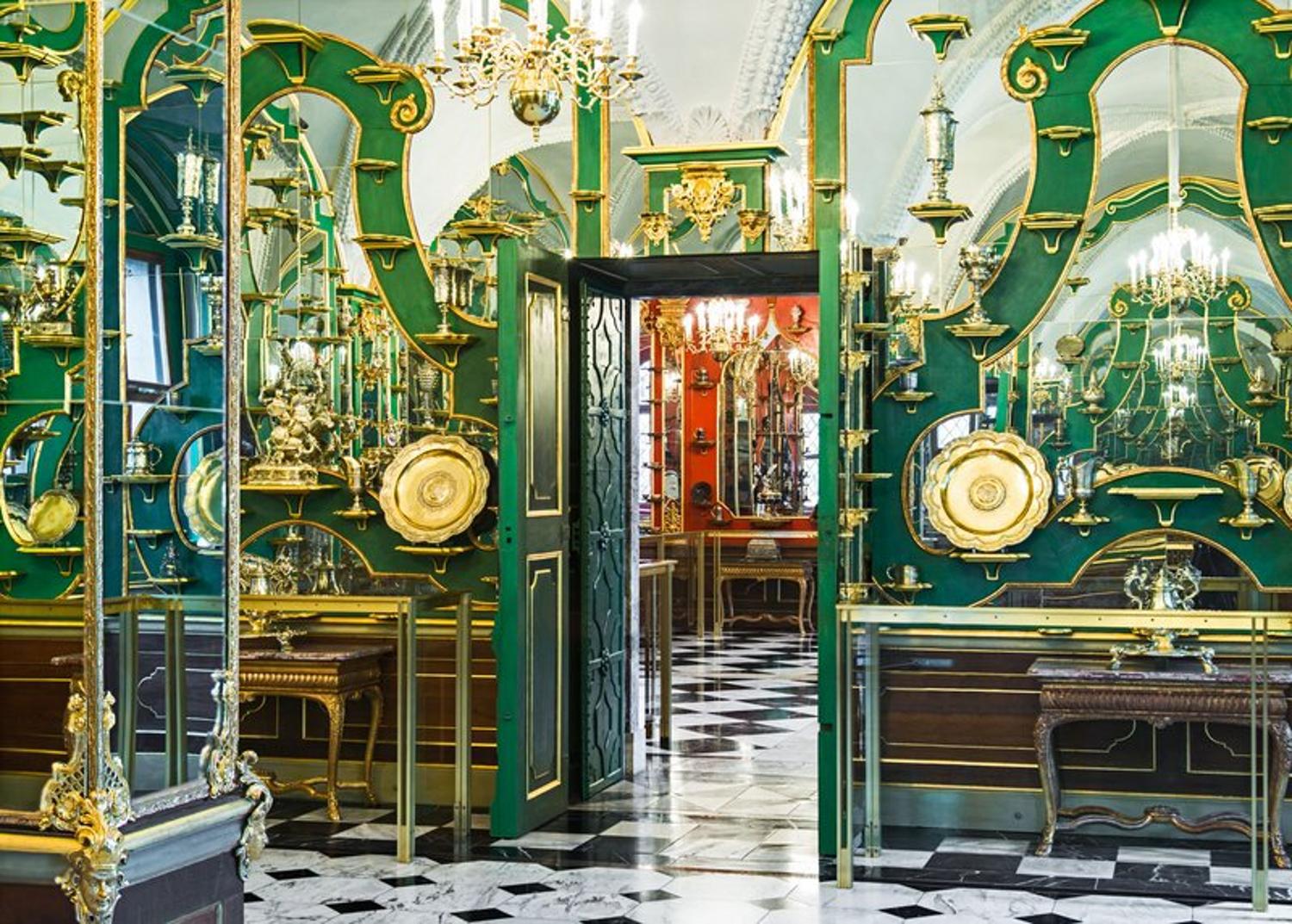 The interior of the Gruenes Gewoelbe Museum in Dresden, Germany