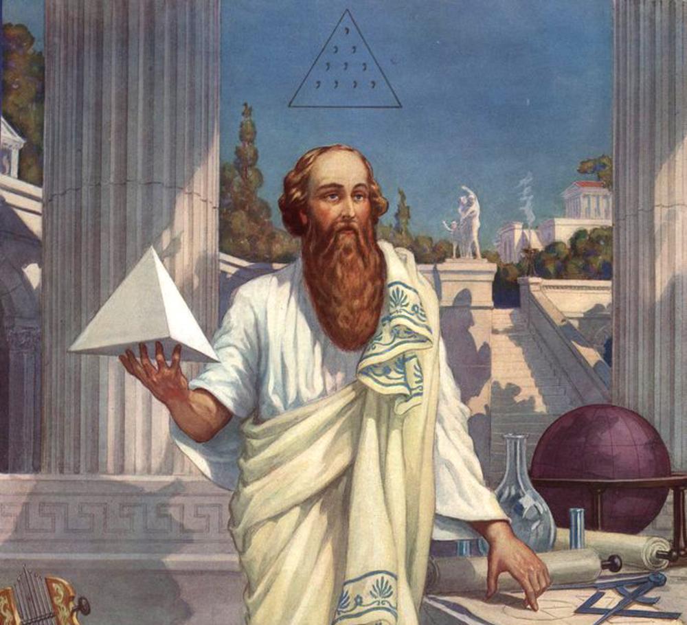 A painting of the Greek polymath and philosopher Pythagoras