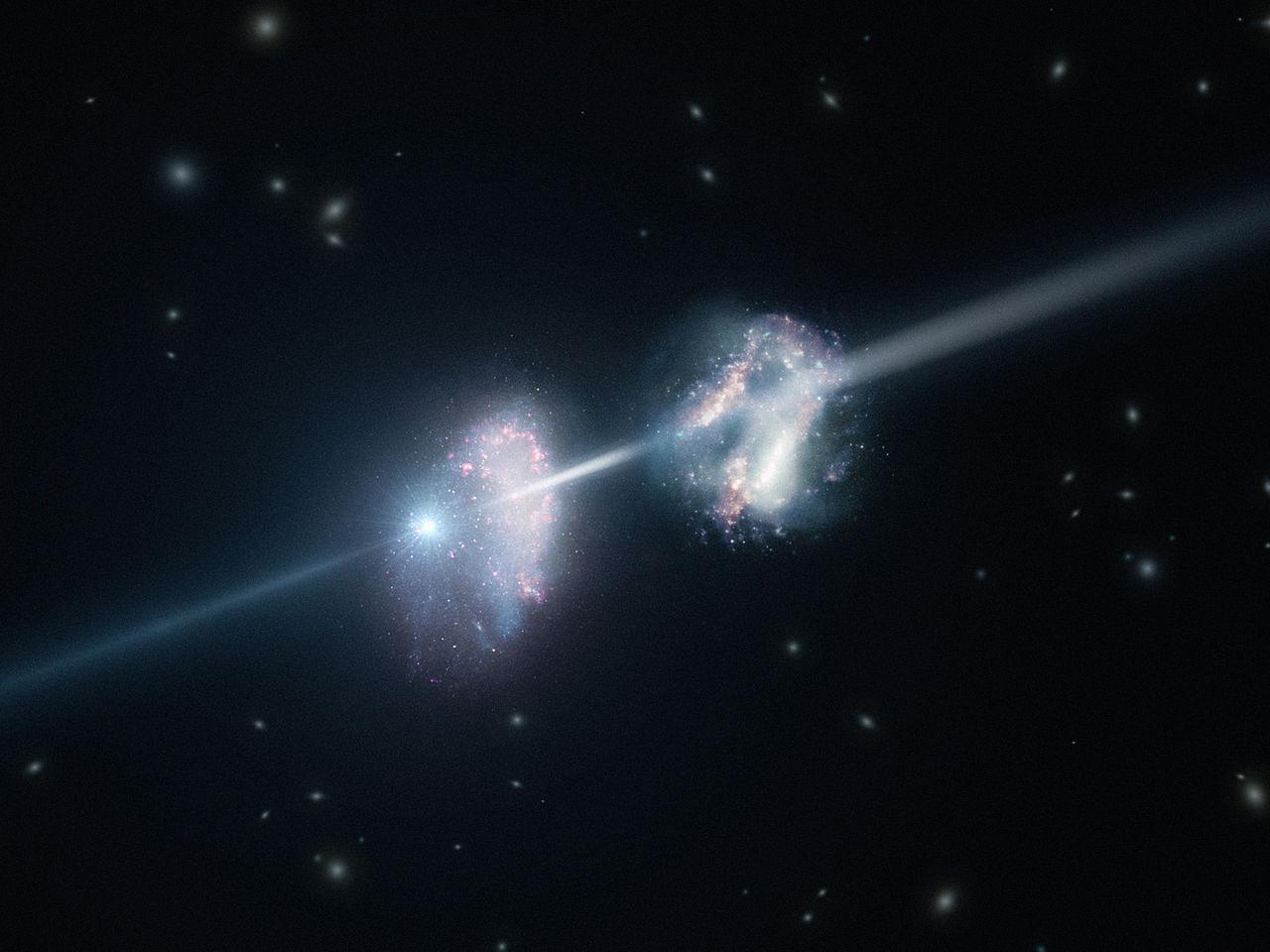 An artist's depiction of a gamma ray
