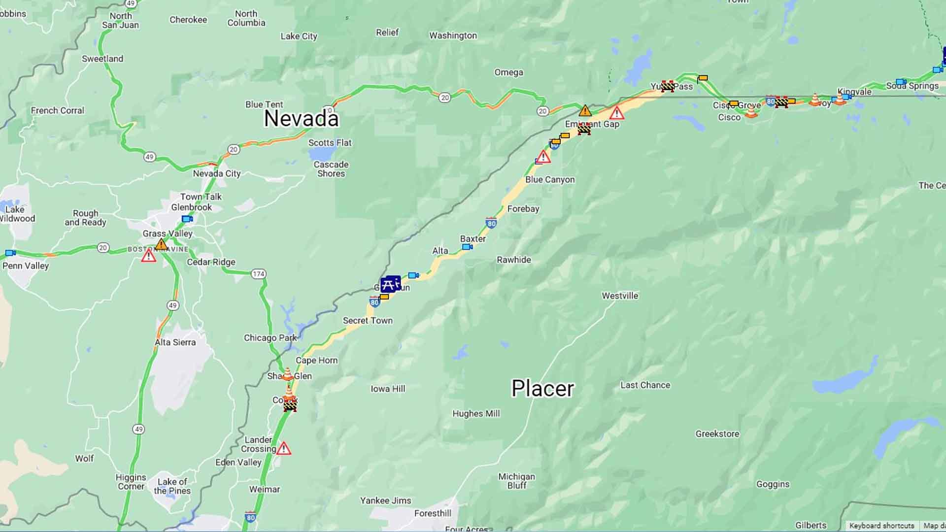Caltrans road map of highway