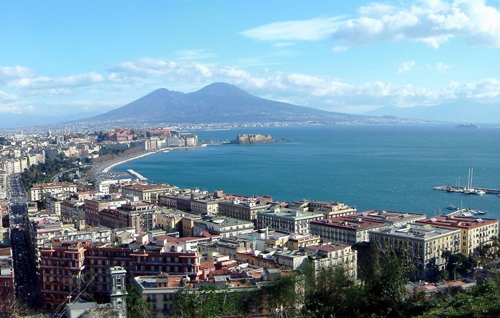 Aerial view of Naples in Italy