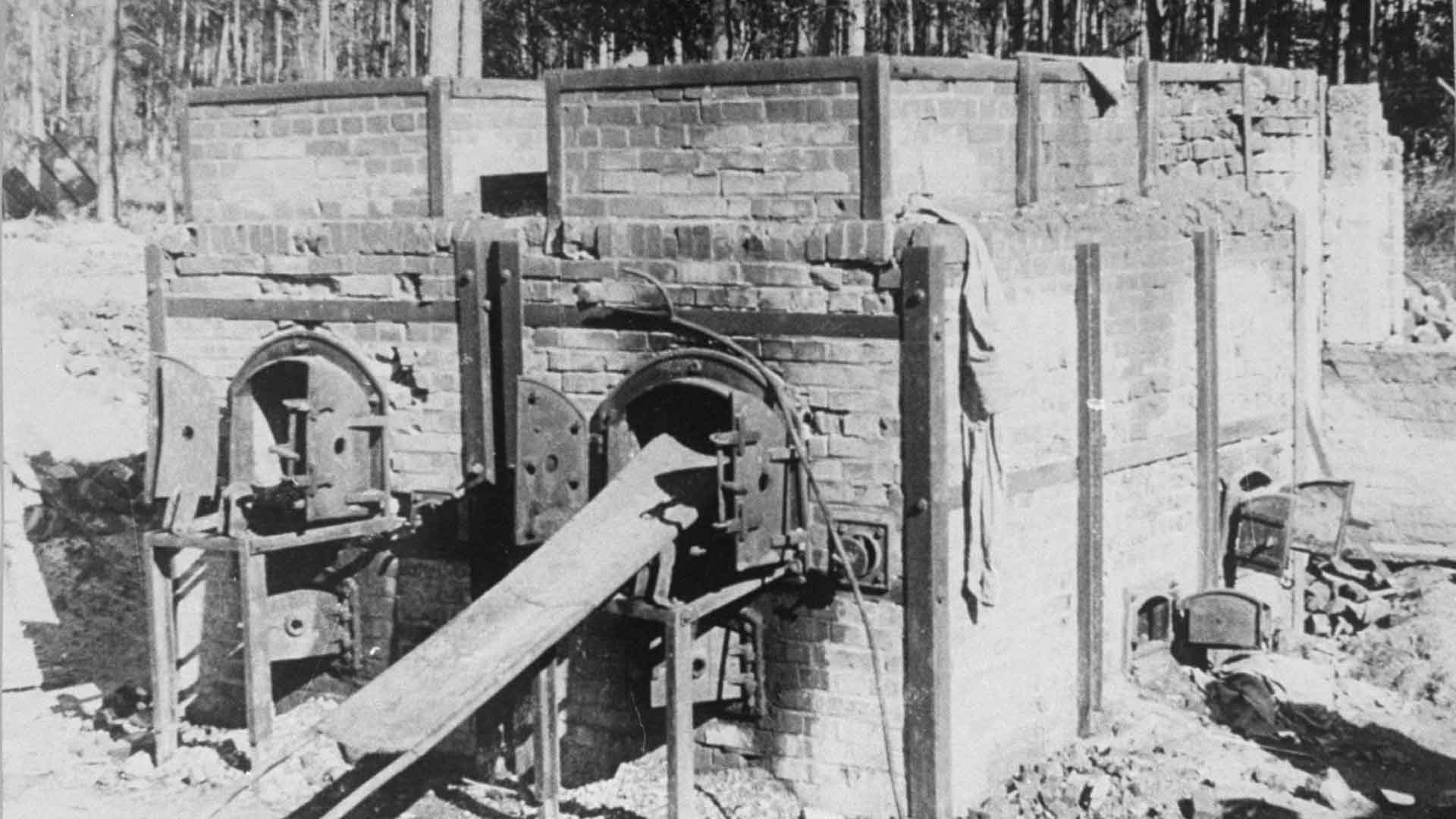 Two crematoria of Stutthof, photographed after liberation