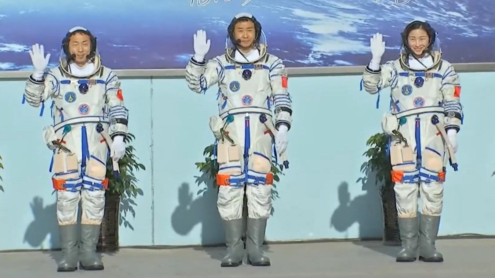 A photograph of several Chinese astronauts