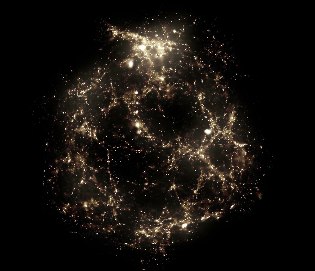 A photograph of a giant void found in space