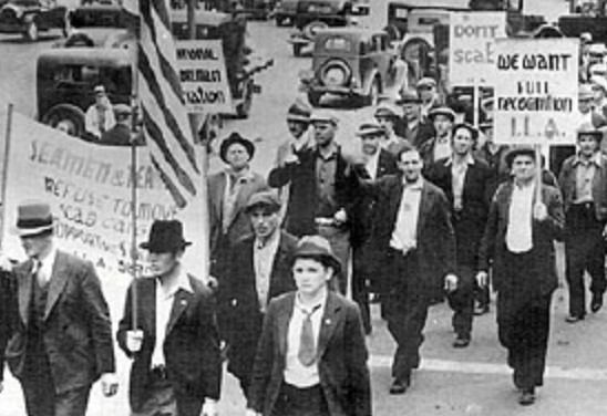 Workers protesting for fair work conditions and wage