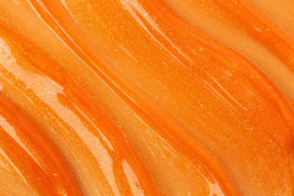 A photograph of orange paint