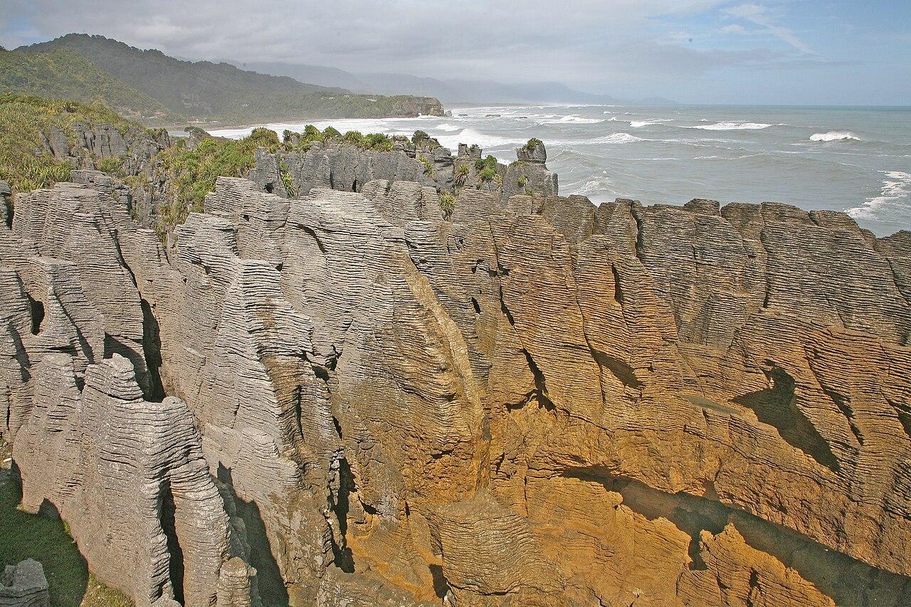 An outcropping of rocks found in New Zealand