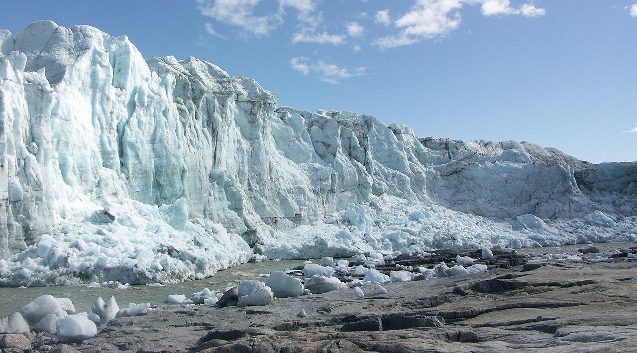 A photograph of a glacier found in Greenland