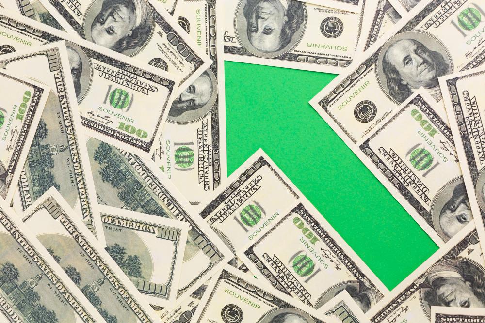 A photograph showcasing a large amount of American cash