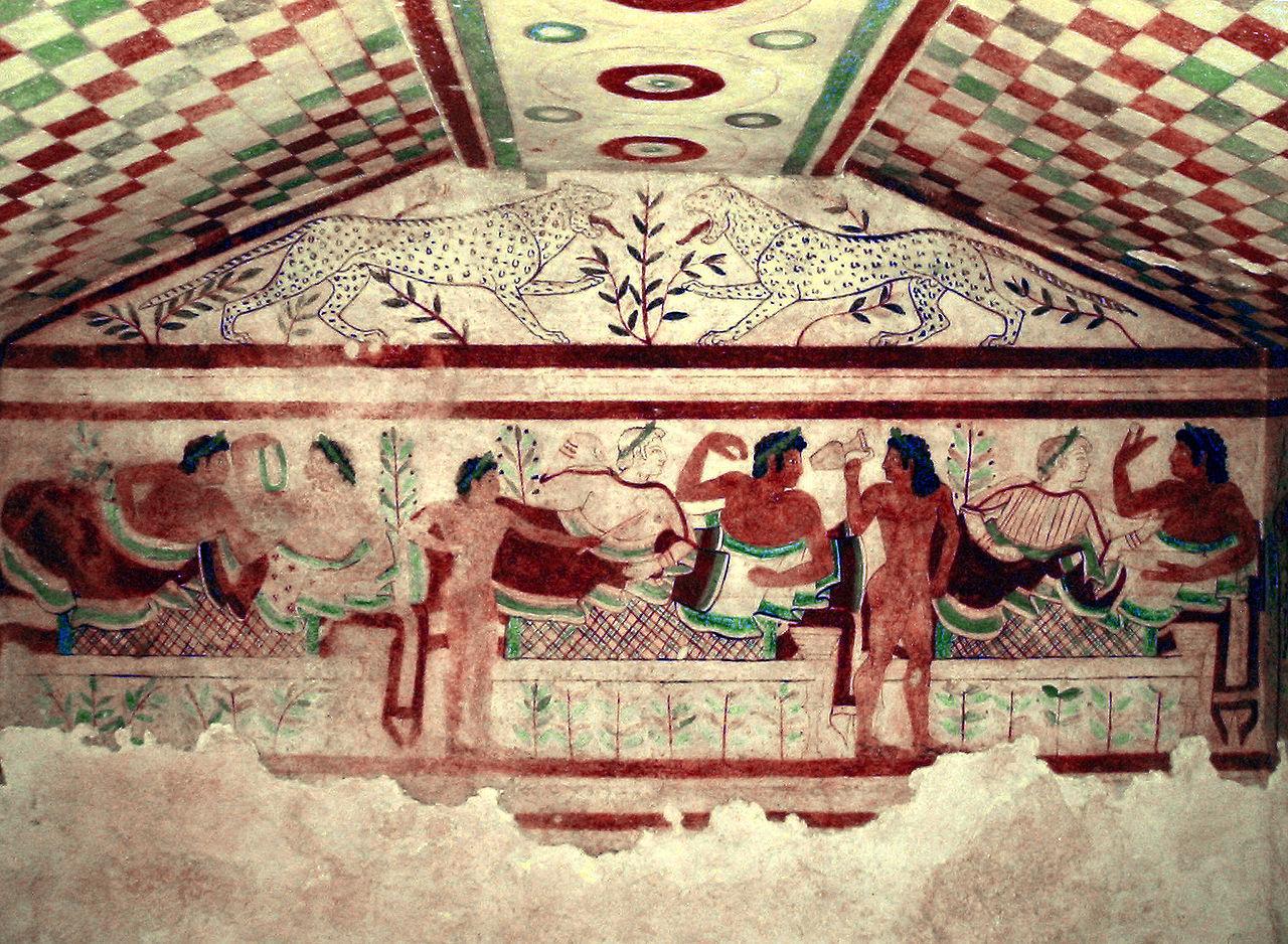 A photograph of an Etruscan tomb