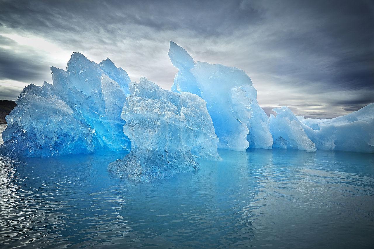 A photograph of melting ice in Greenland