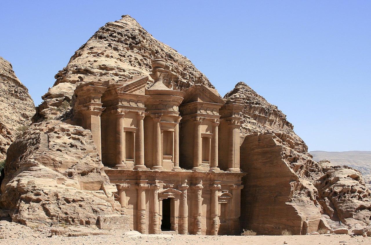 A photograph of the city of Petra in Jordan