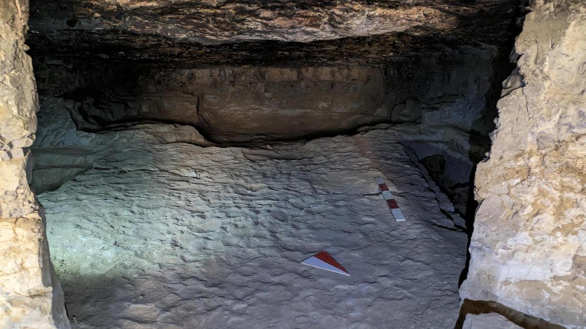 A photograph of the ancient tomb found near Aswan, Egypt